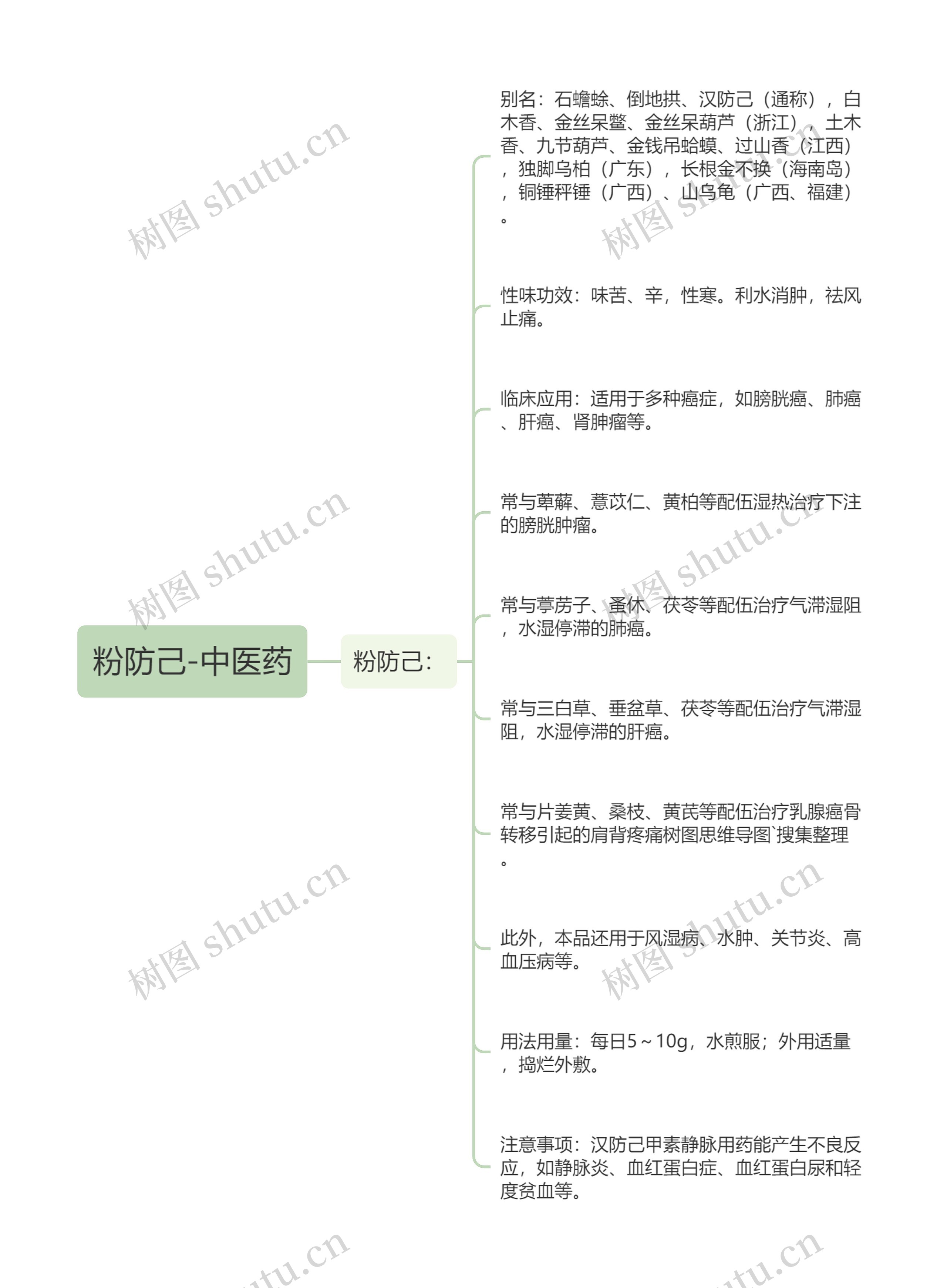 粉防己-中医药思维导图