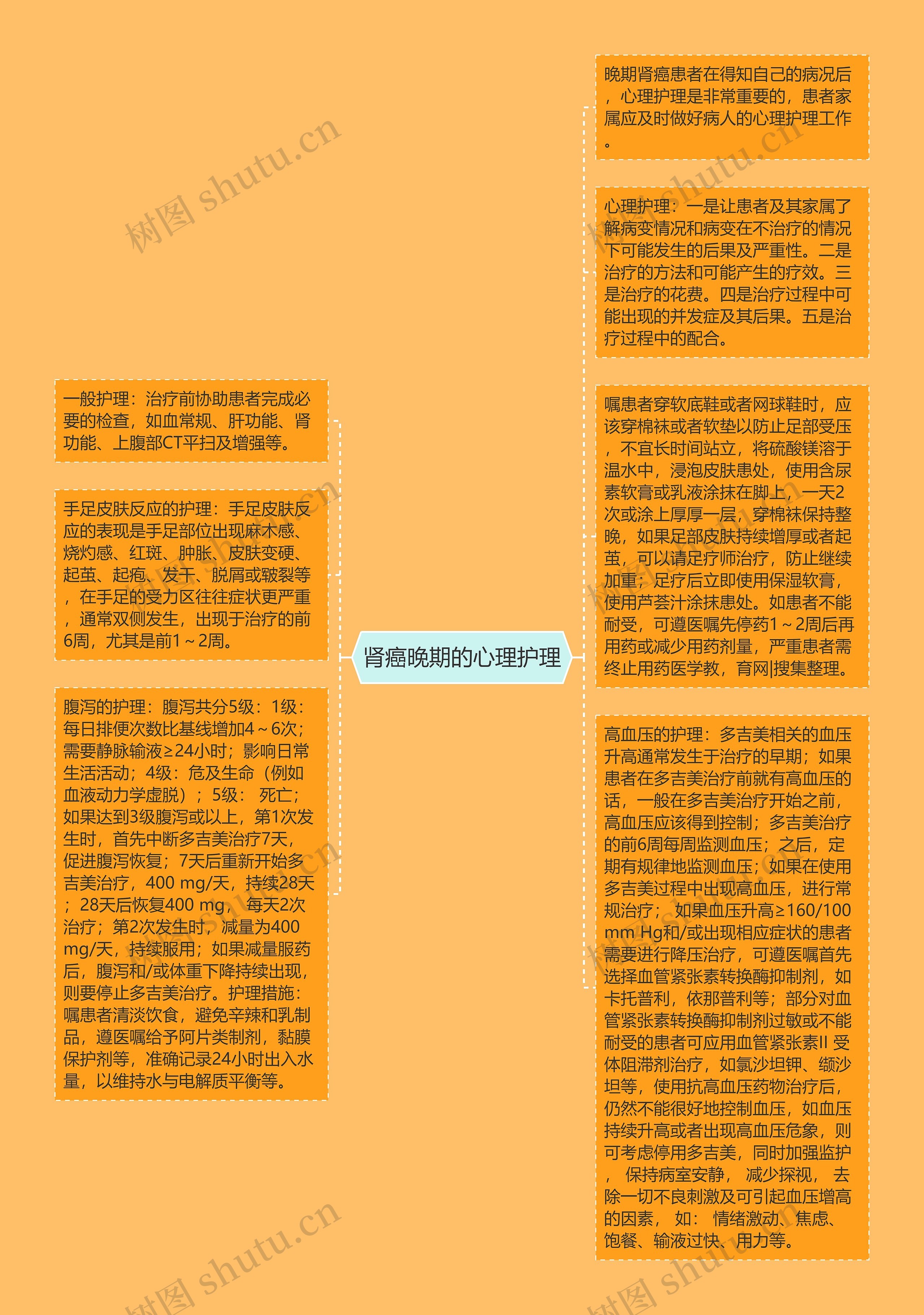 肾癌晚期的心理护理思维导图