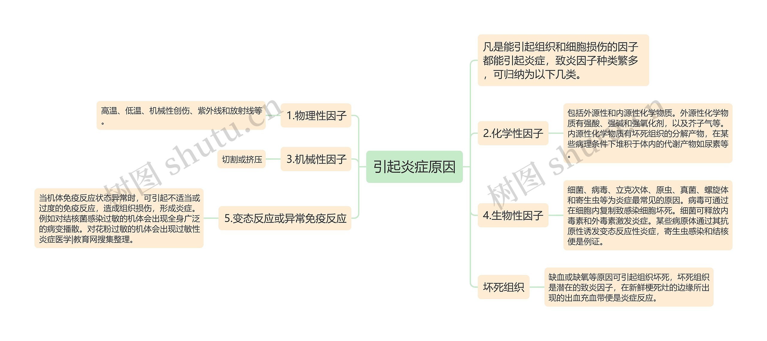 引起炎症原因思维导图