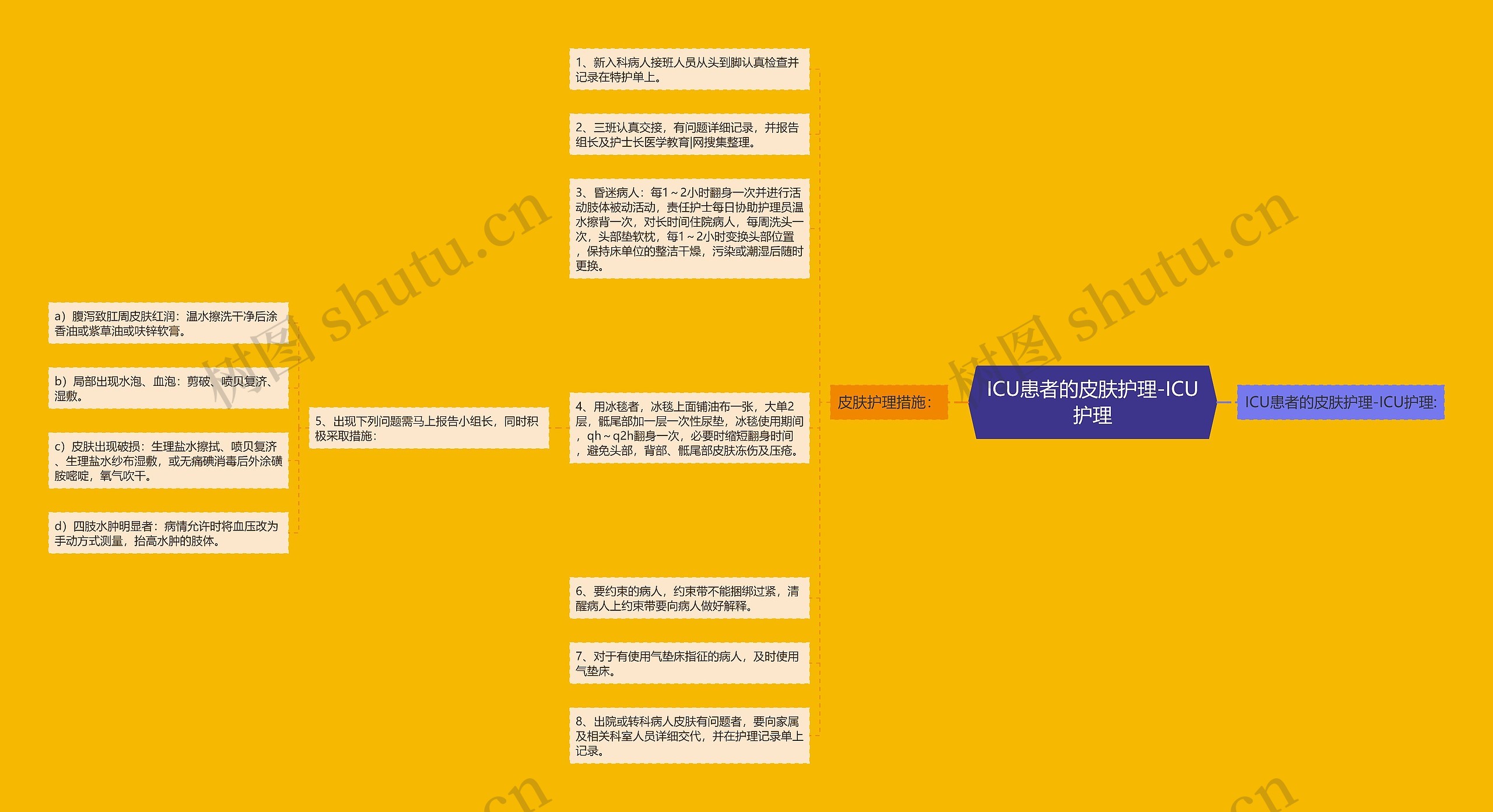 ICU患者的皮肤护理-ICU护理思维导图