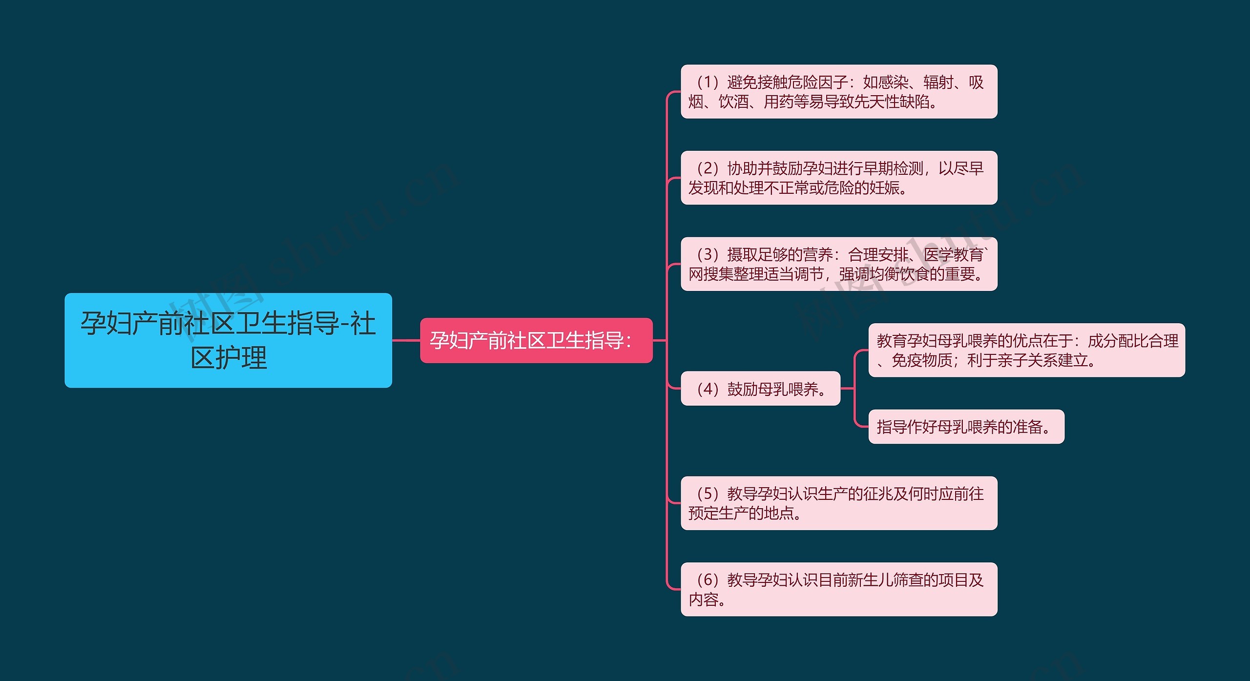 孕妇产前社区卫生指导-社区护理思维导图