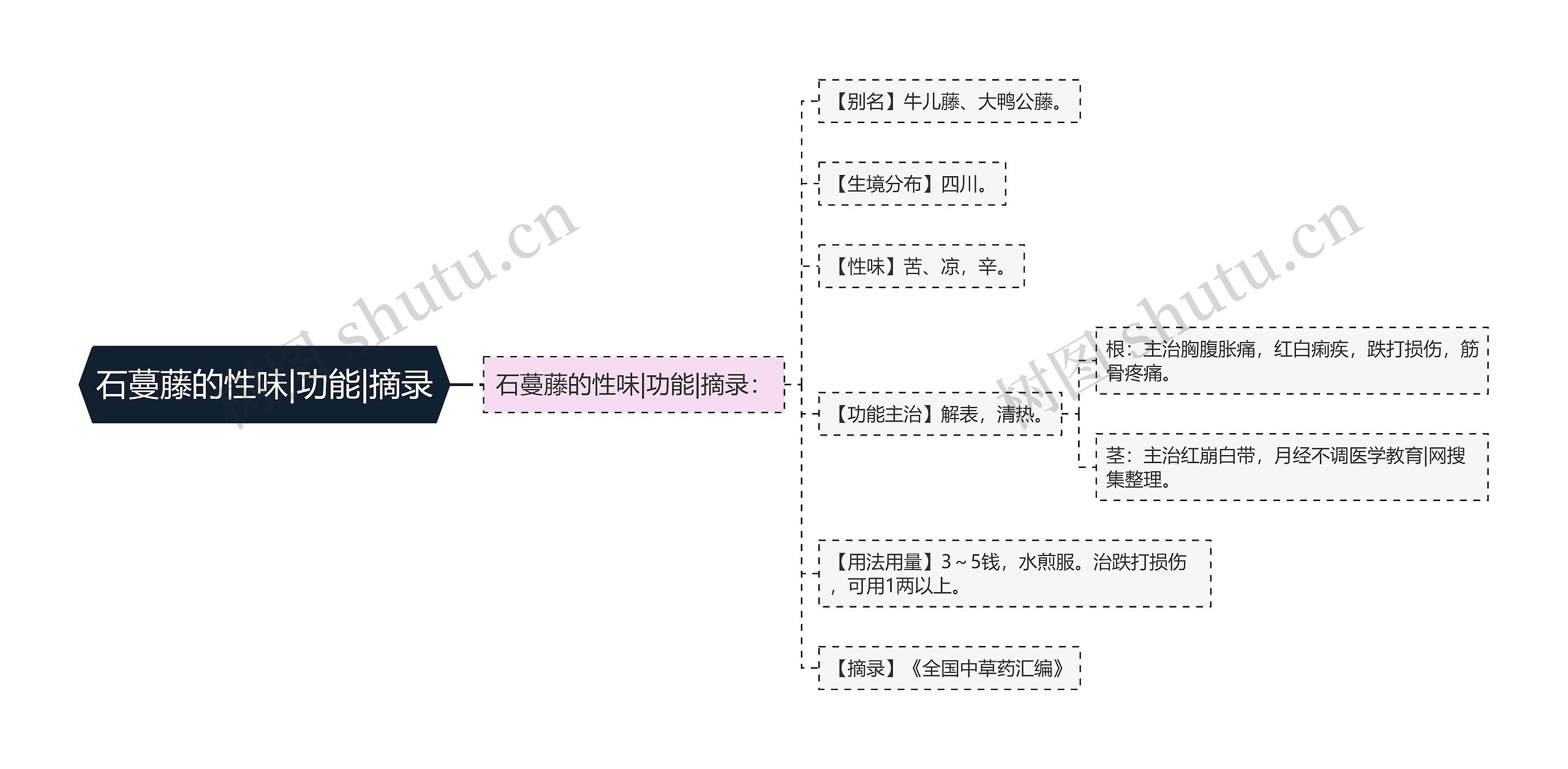 石蔓藤的性味|功能|摘录思维导图