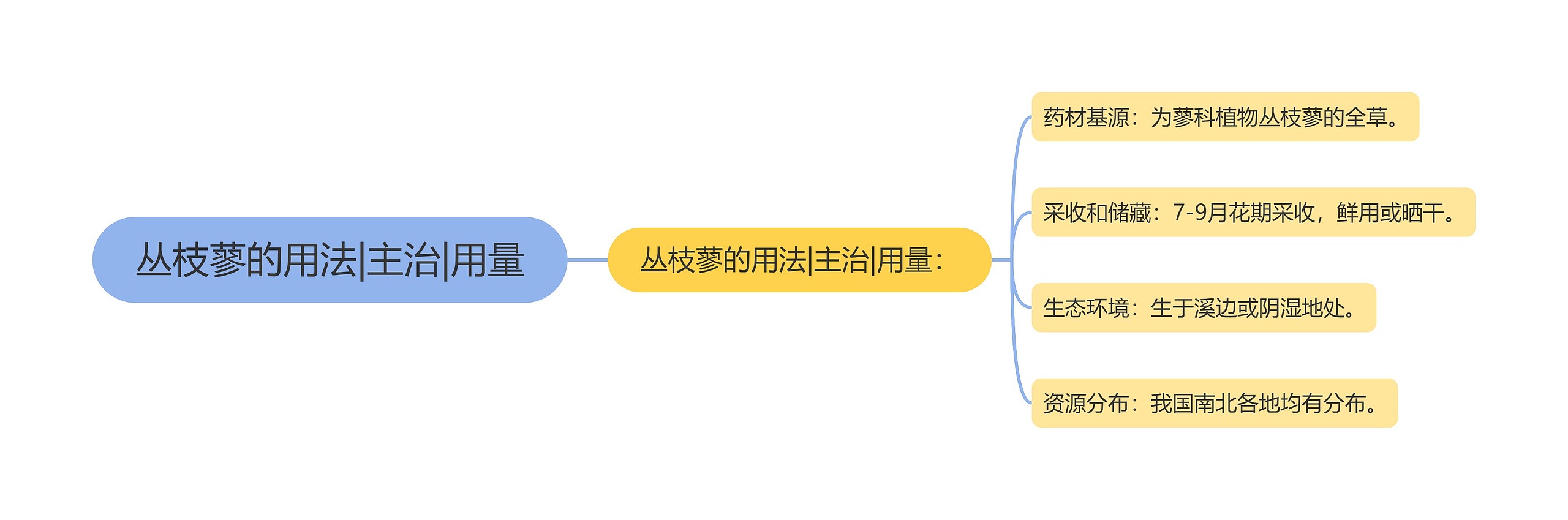 丛枝蓼的用法|主治|用量思维导图