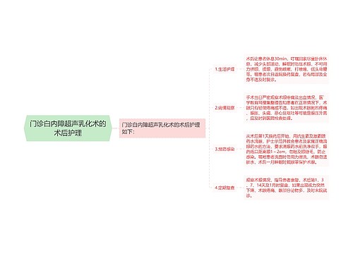 门诊白内障超声乳化术的术后护理