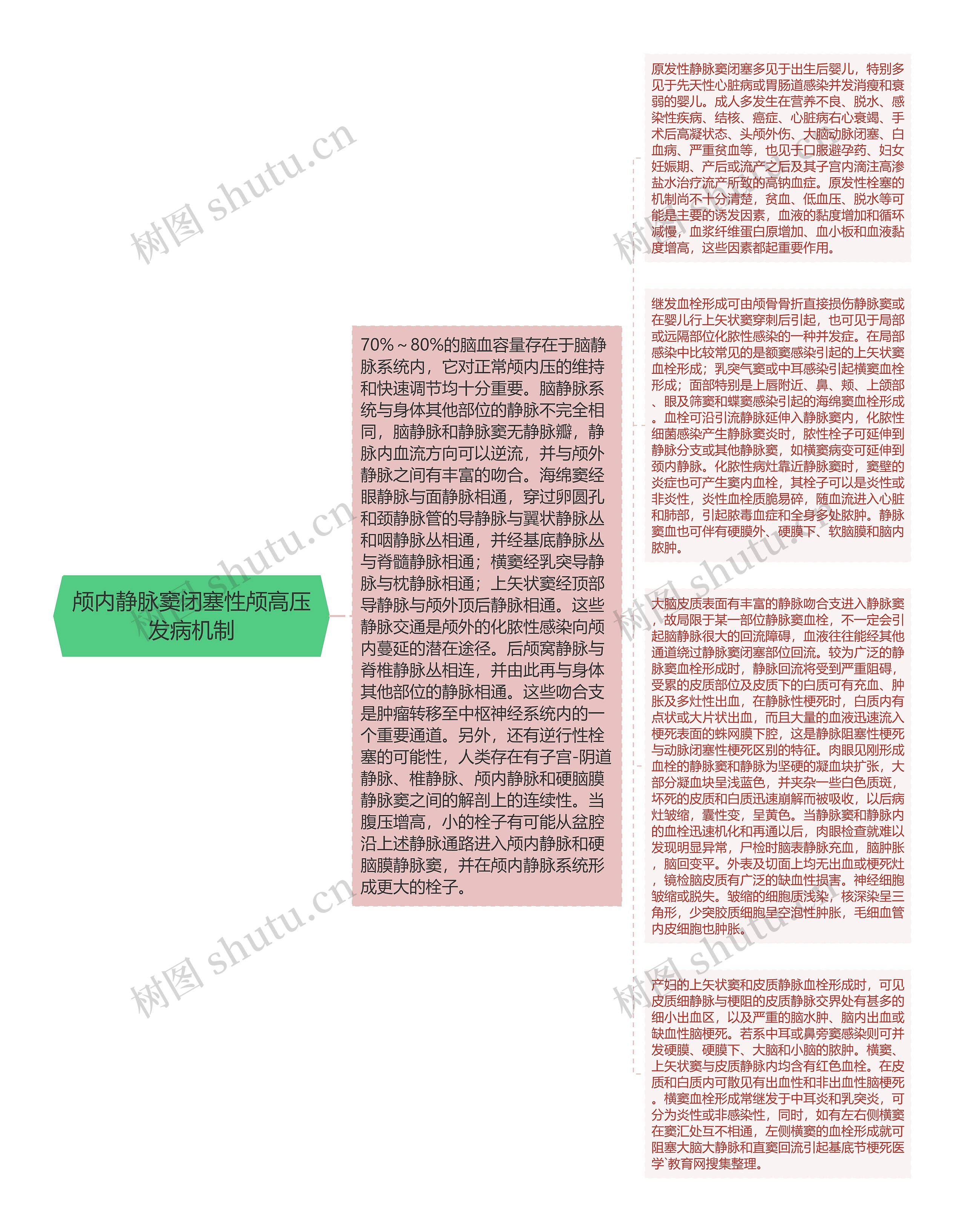 颅内静脉窦闭塞性颅高压发病机制思维导图