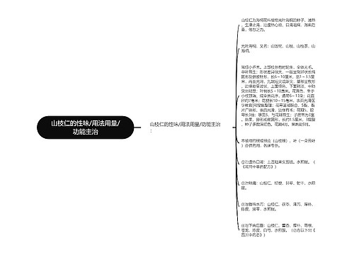 山枝仁的性味/用法用量/功能主治