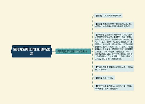 矮脚龙胆形态|性味|功能主治