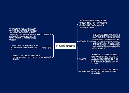 常见肺部的听诊音