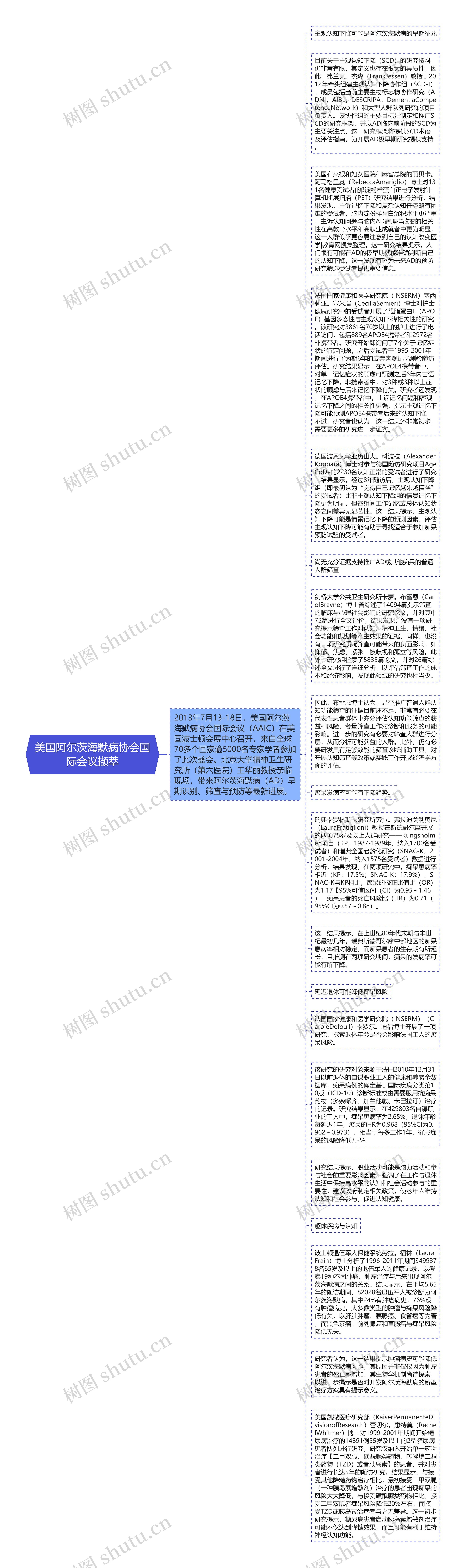 美国阿尔茨海默病协会国际会议撷萃思维导图