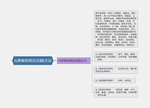 仙茅参的用法|功能|主治