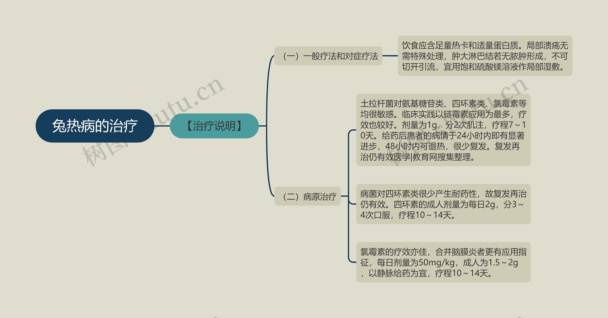 兔热病的治疗思维导图