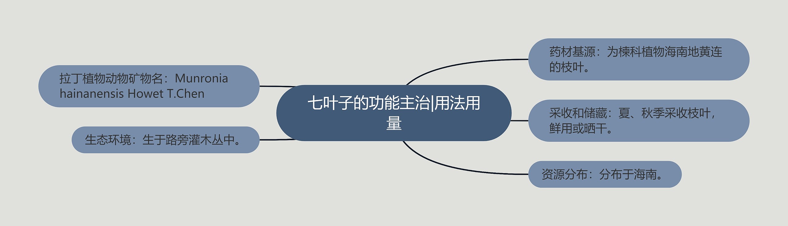 七叶子的功能主治|用法用量思维导图