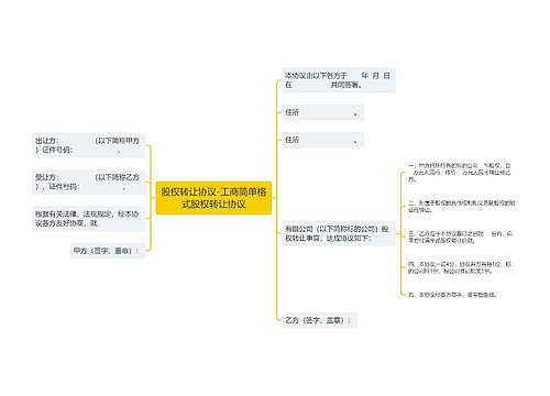 股权转让协议-工商简单格式股权转让协议
