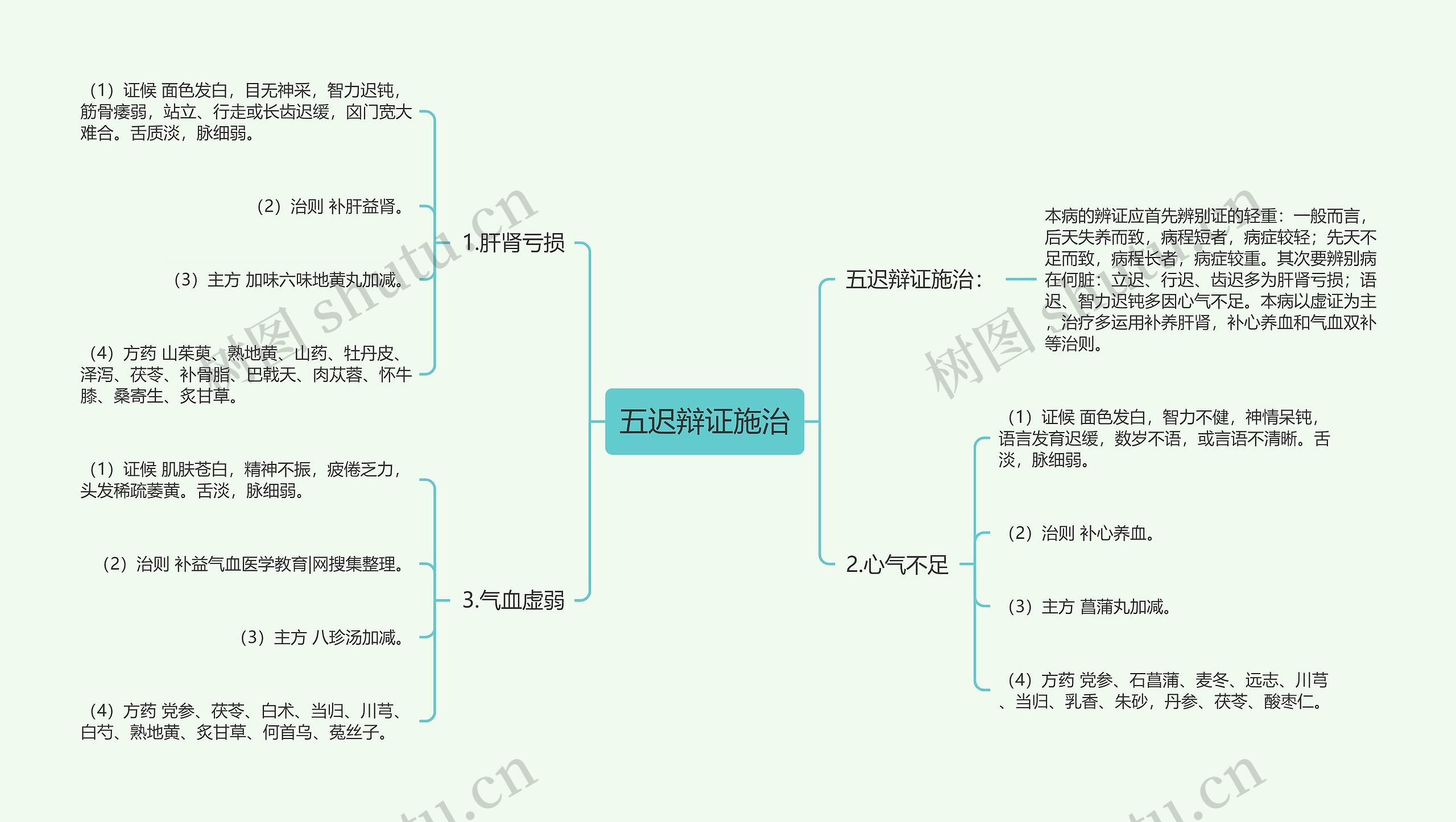 五迟辩证施治思维导图