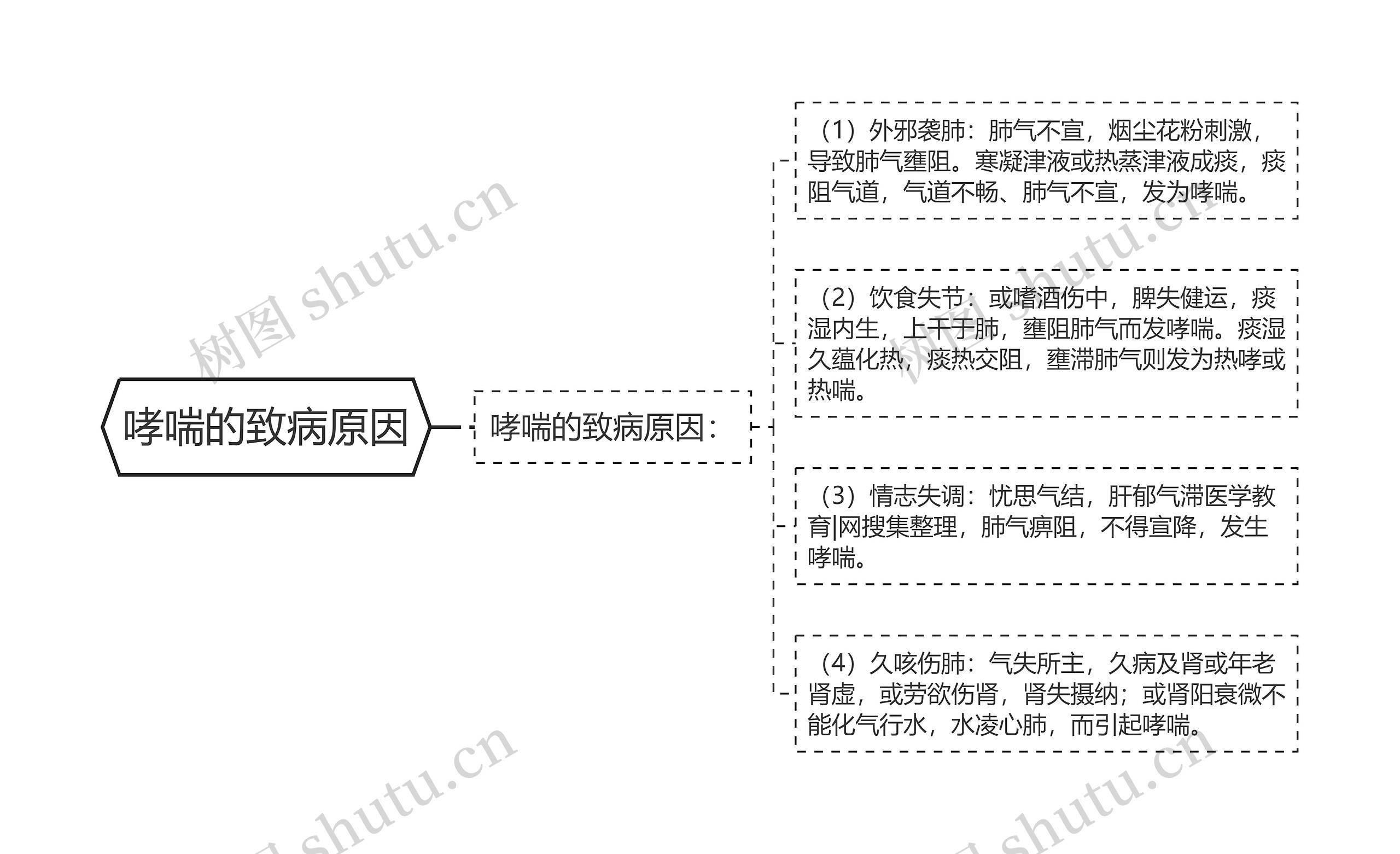 哮喘的致病原因思维导图