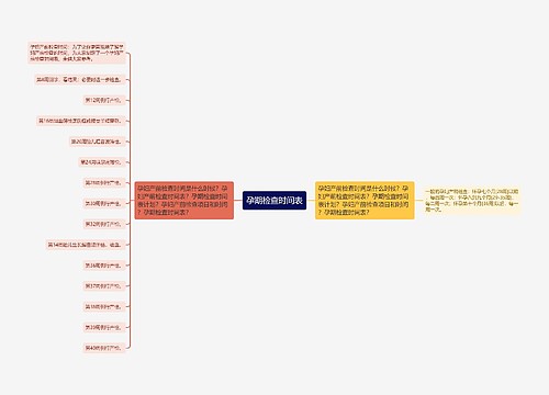 孕期检查时间表