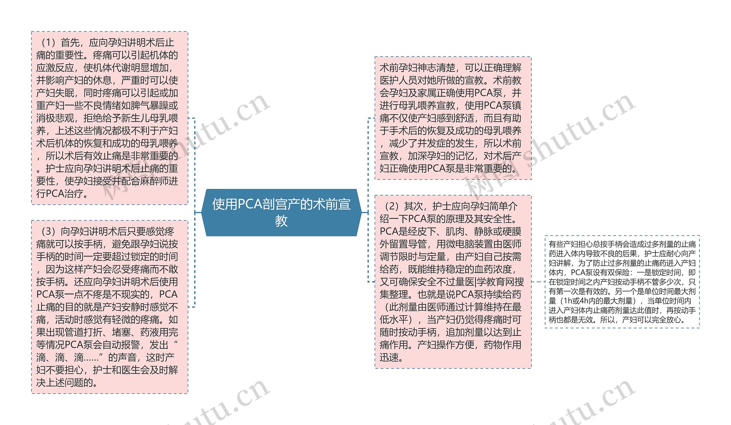 使用PCA剖宫产的术前宣教思维导图