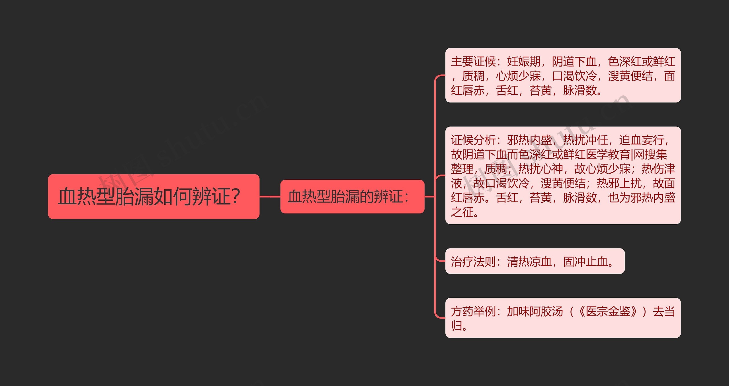 血热型胎漏如何辨证？思维导图