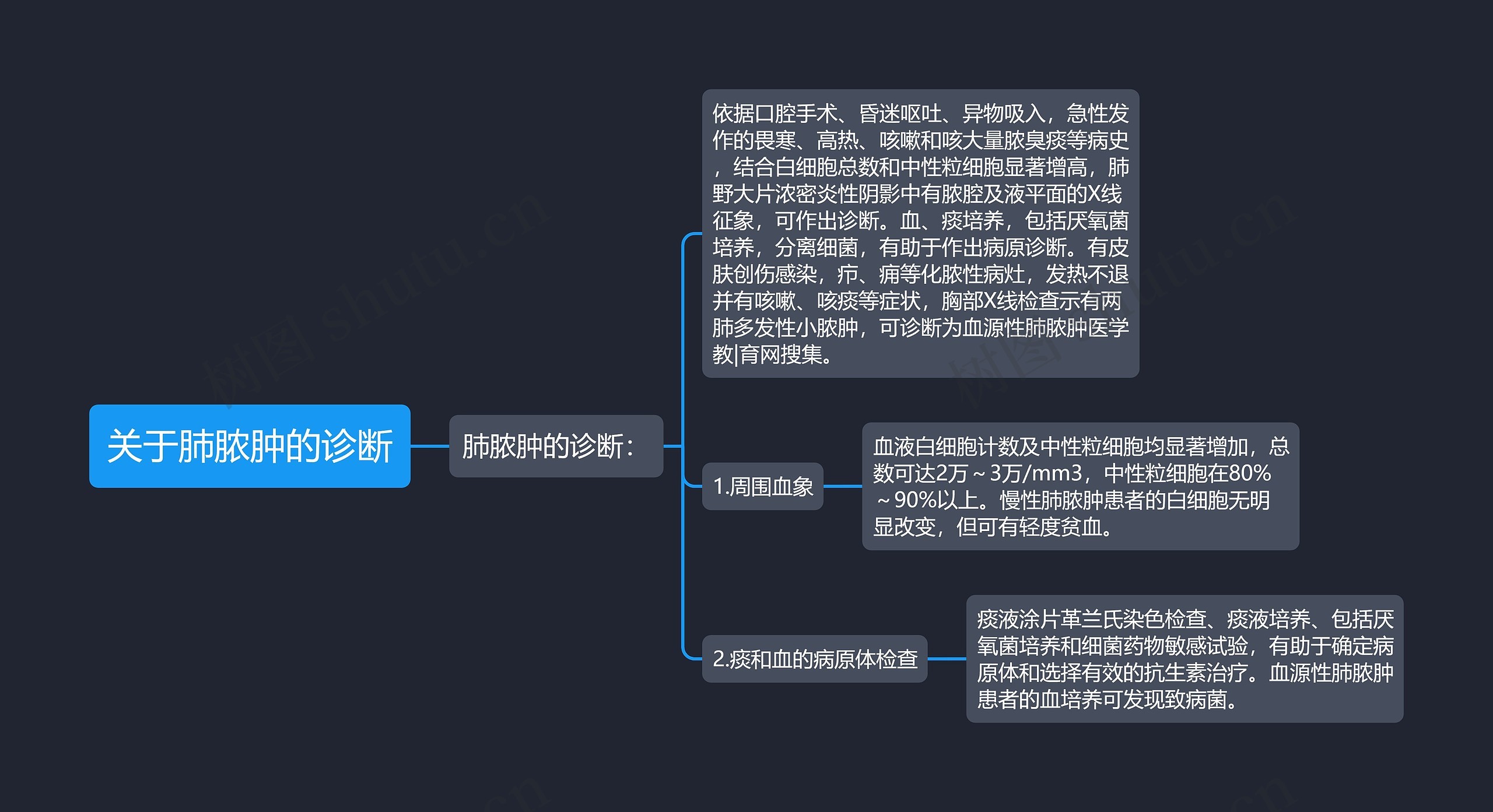 关于肺脓肿的诊断思维导图