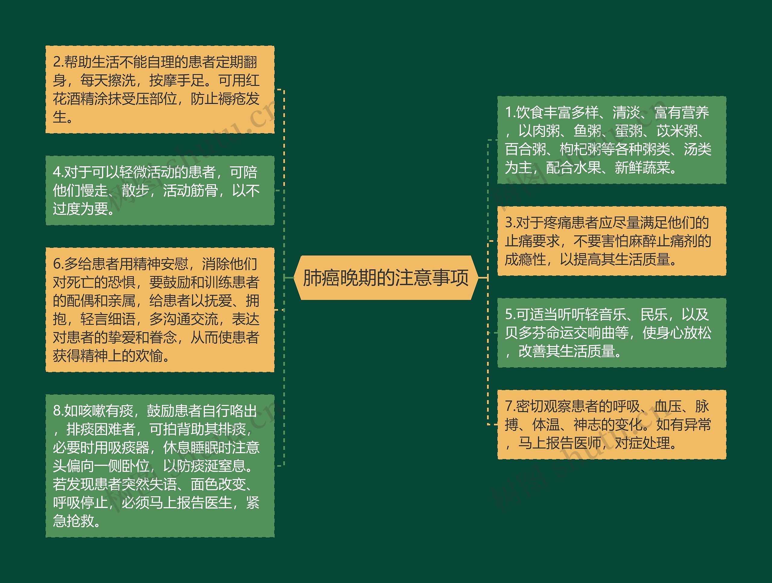 肺癌晚期的注意事项思维导图