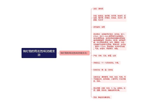 锦灯笼的用法|性味|功能主治