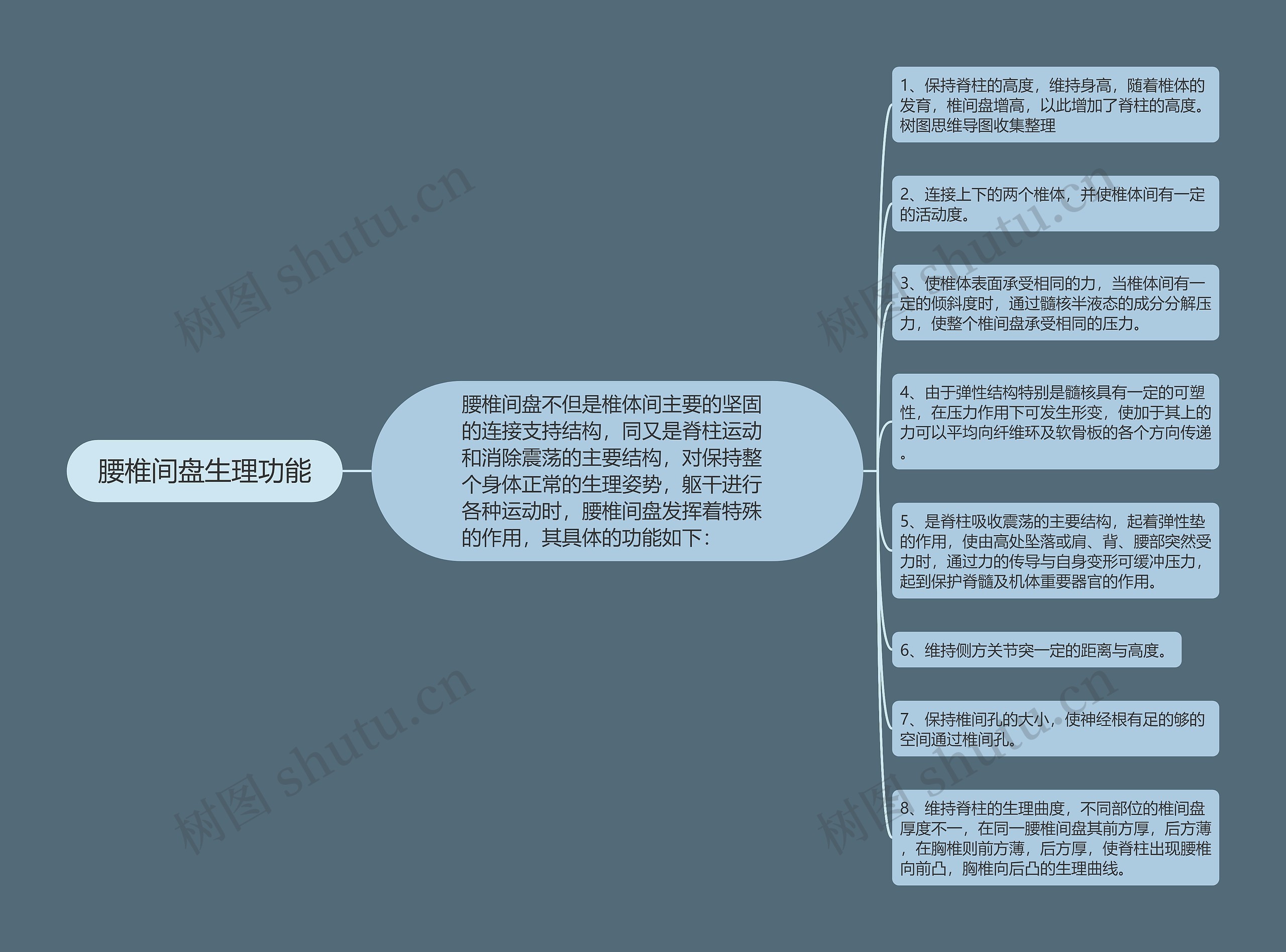 腰椎间盘生理功能思维导图