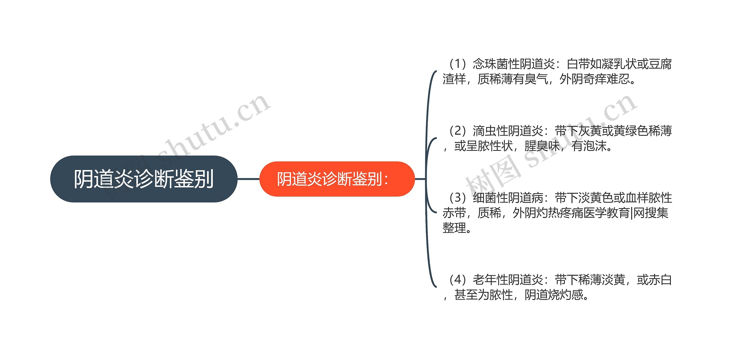 阴道炎诊断鉴别思维导图