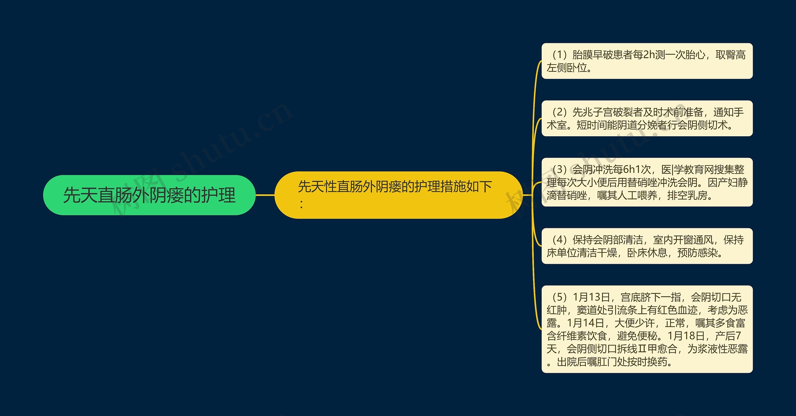 先天直肠外阴瘘的护理思维导图