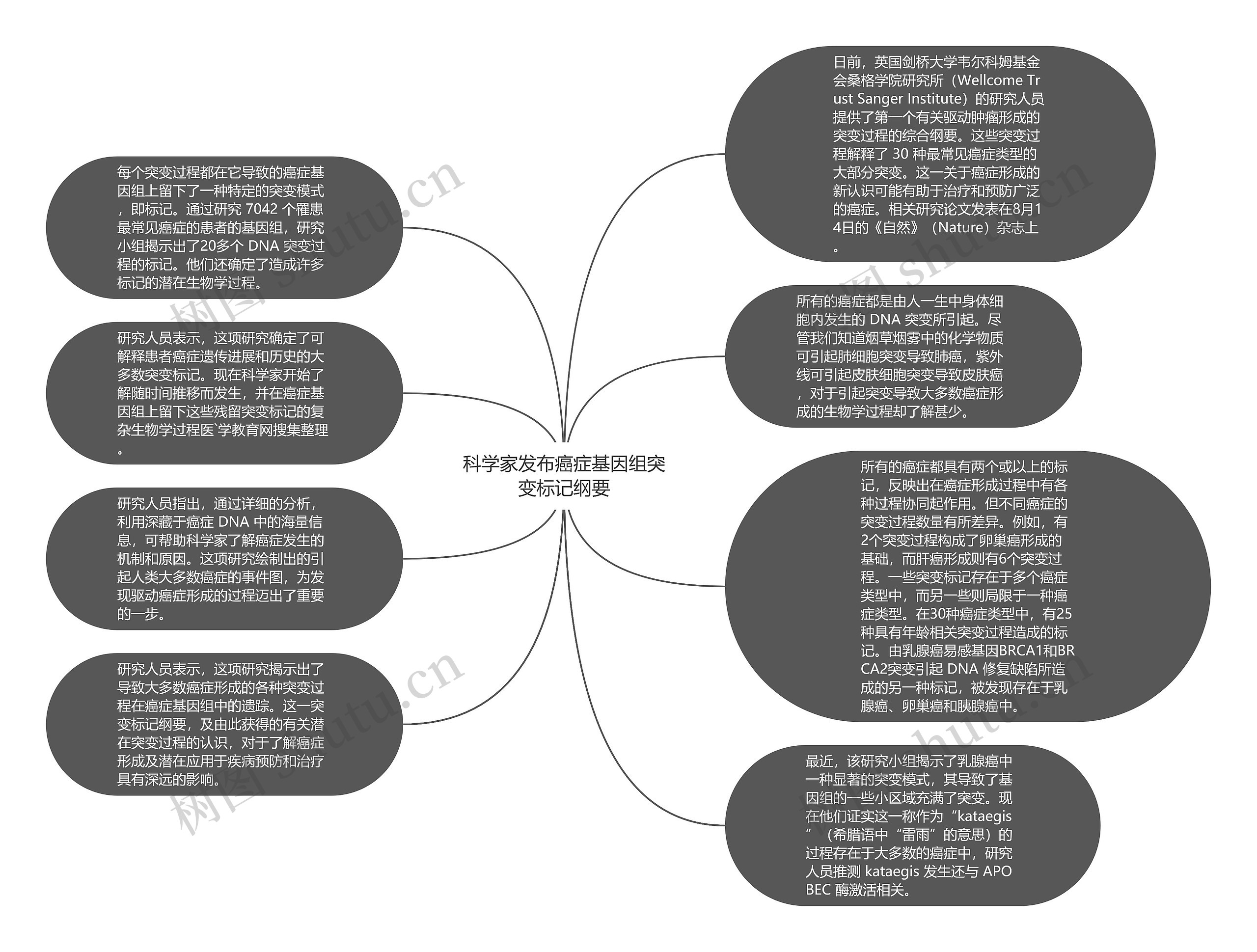 科学家发布癌症基因组突变标记纲要思维导图