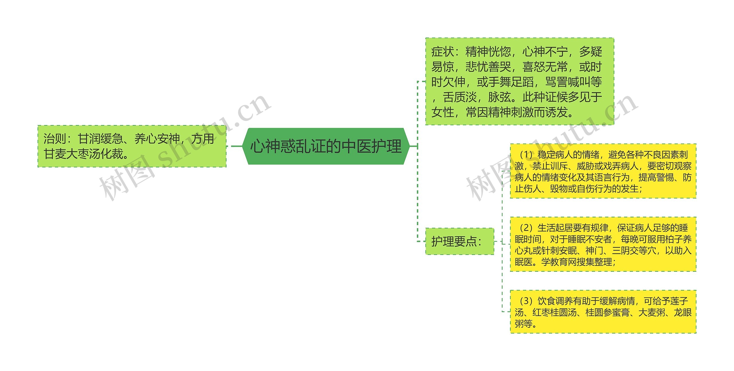 心神惑乱证的中医护理思维导图