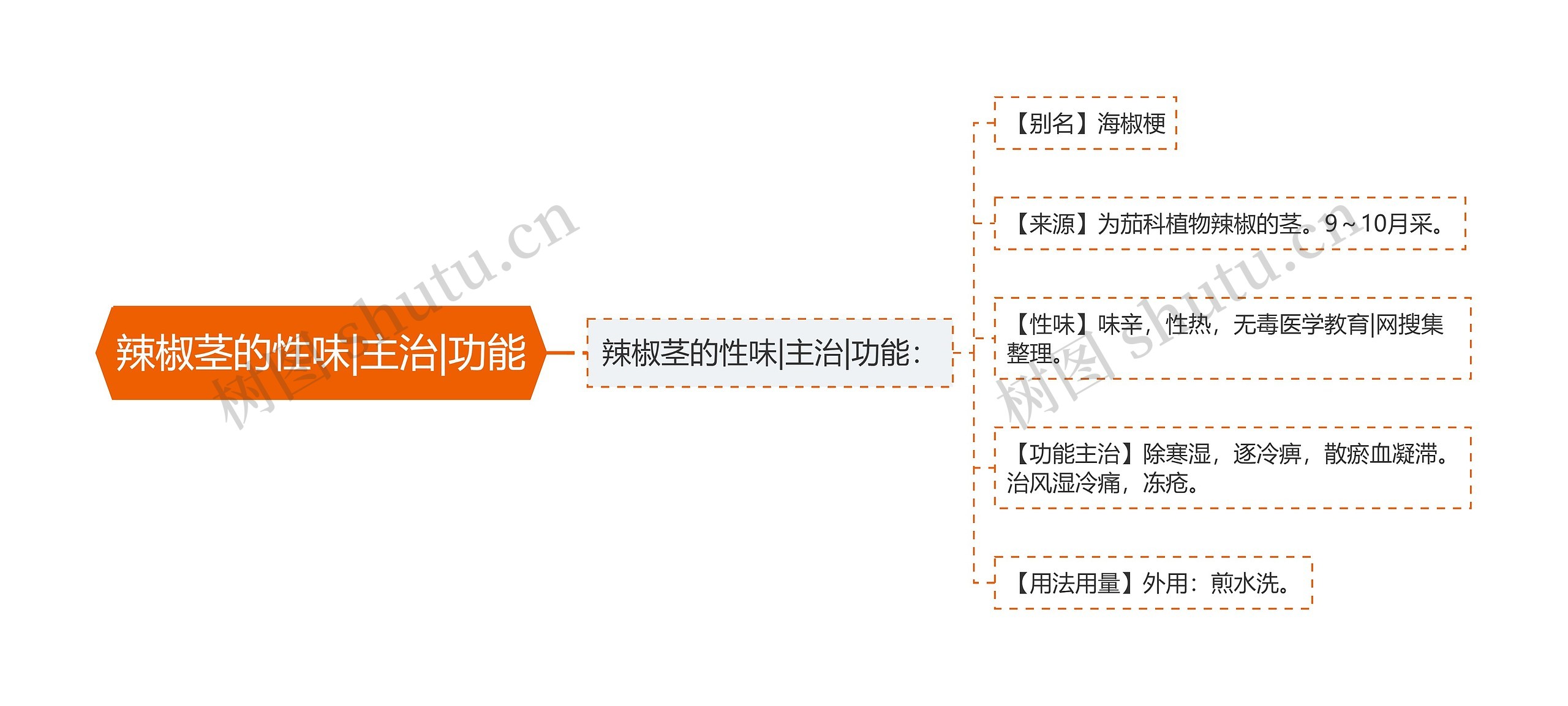 辣椒茎的性味|主治|功能思维导图