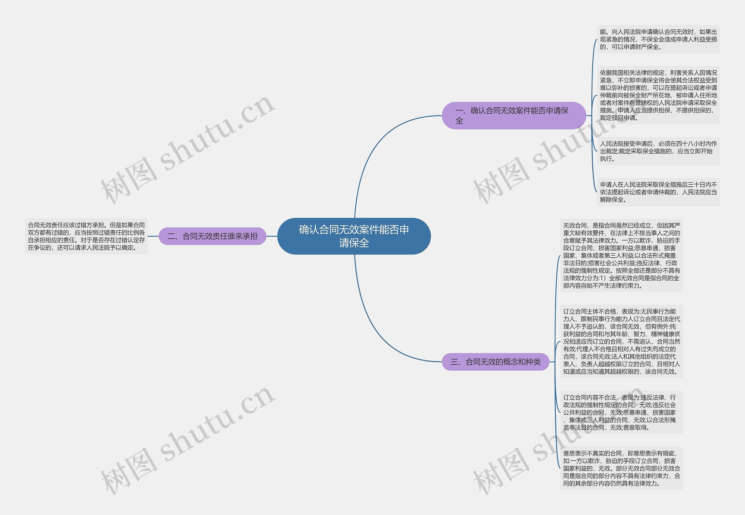 确认合同无效案件能否申请保全思维导图