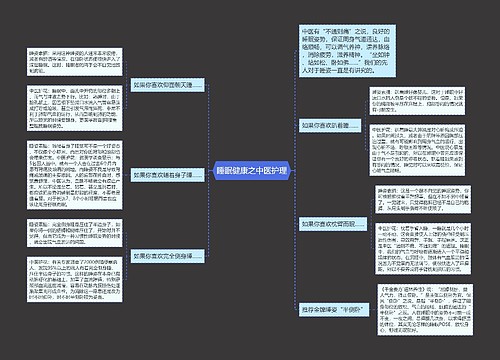 睡眠健康之中医护理