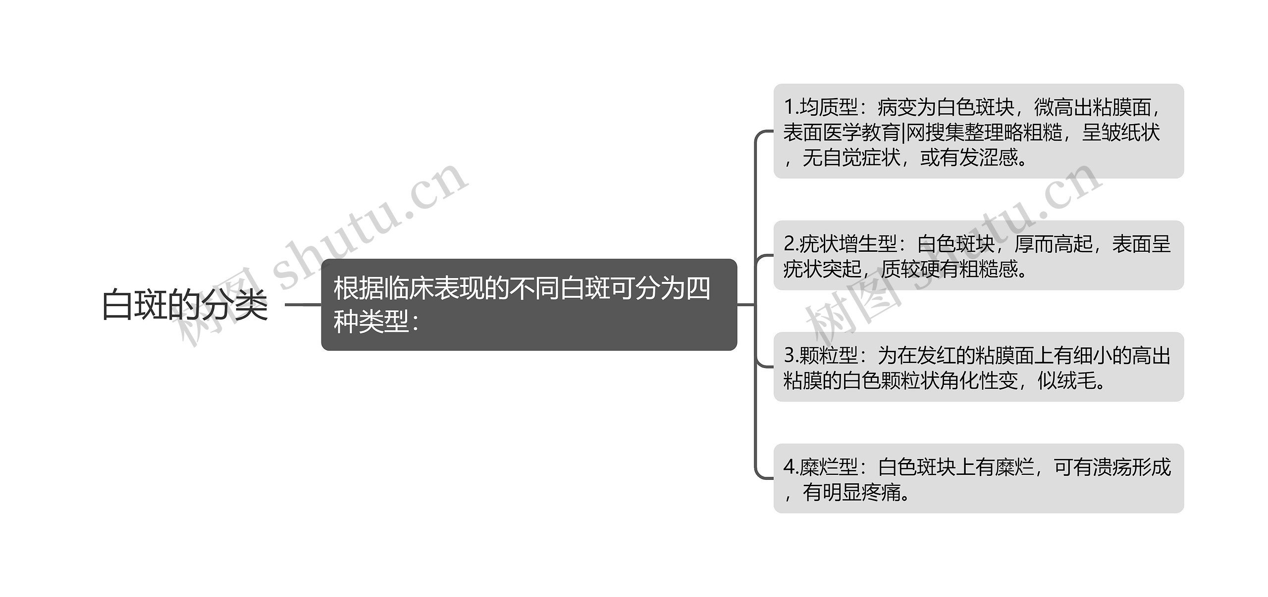 白斑的分类思维导图