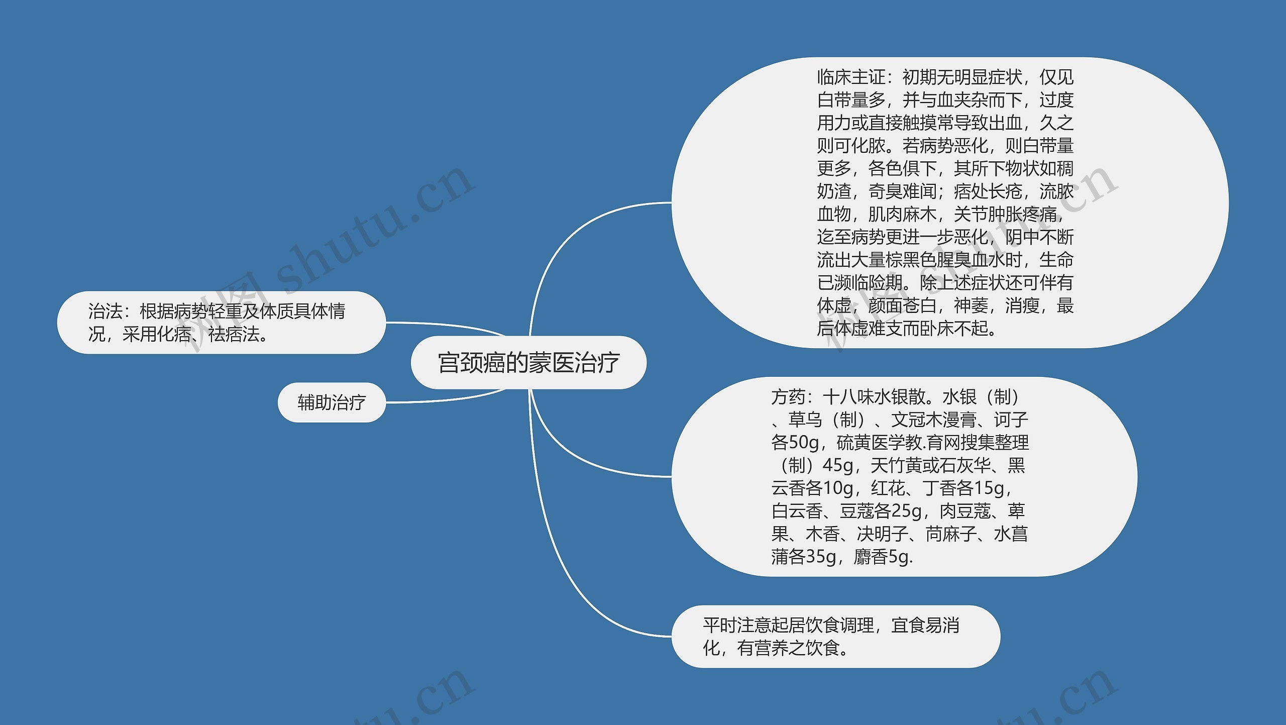 宫颈癌的蒙医治疗思维导图