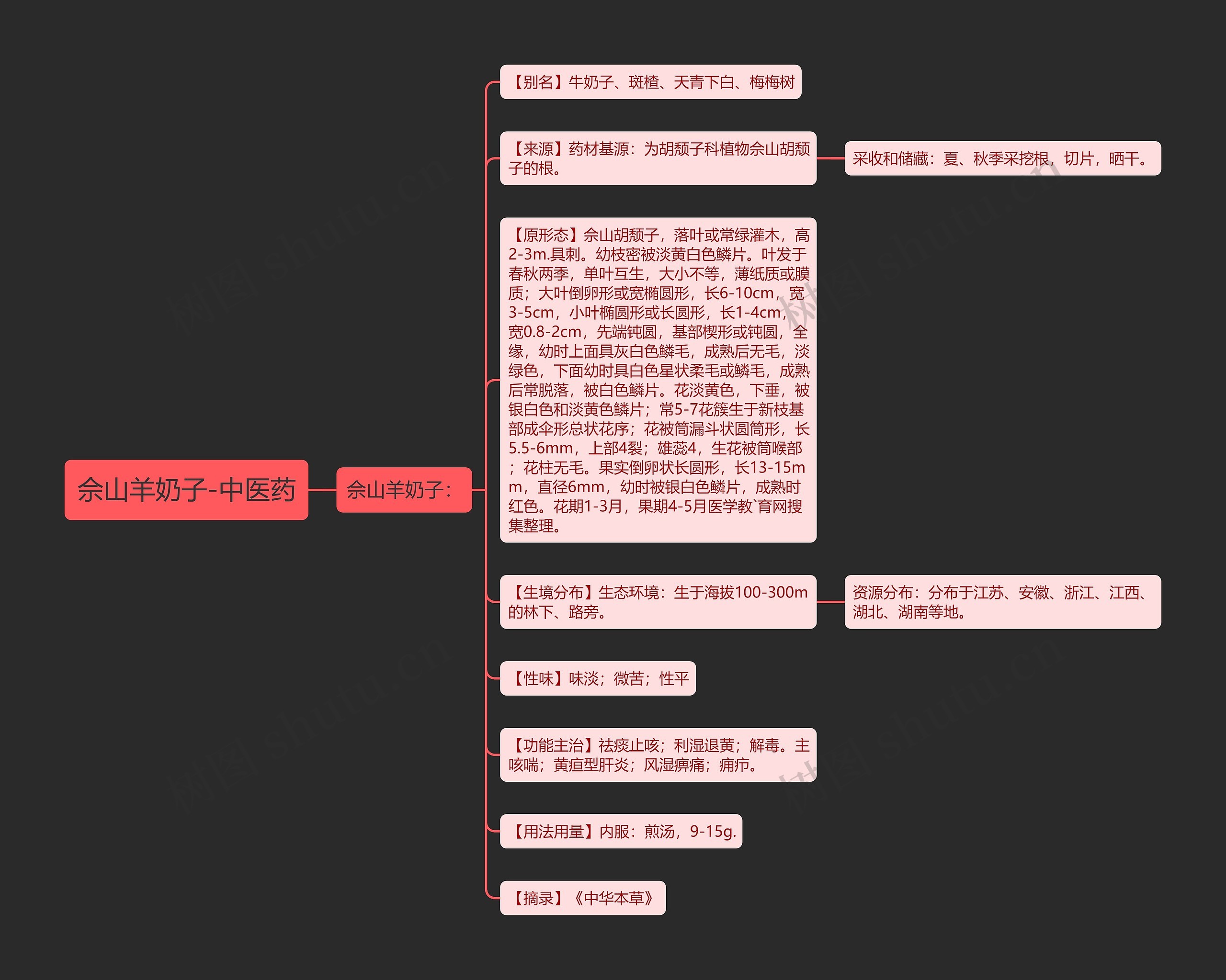 佘山羊奶子-中医药思维导图