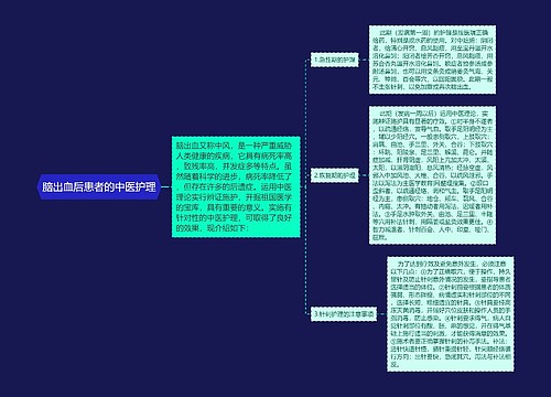 脑出血后患者的中医护理