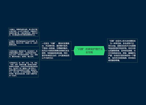 “闪腰”的家庭护理疗法全攻略