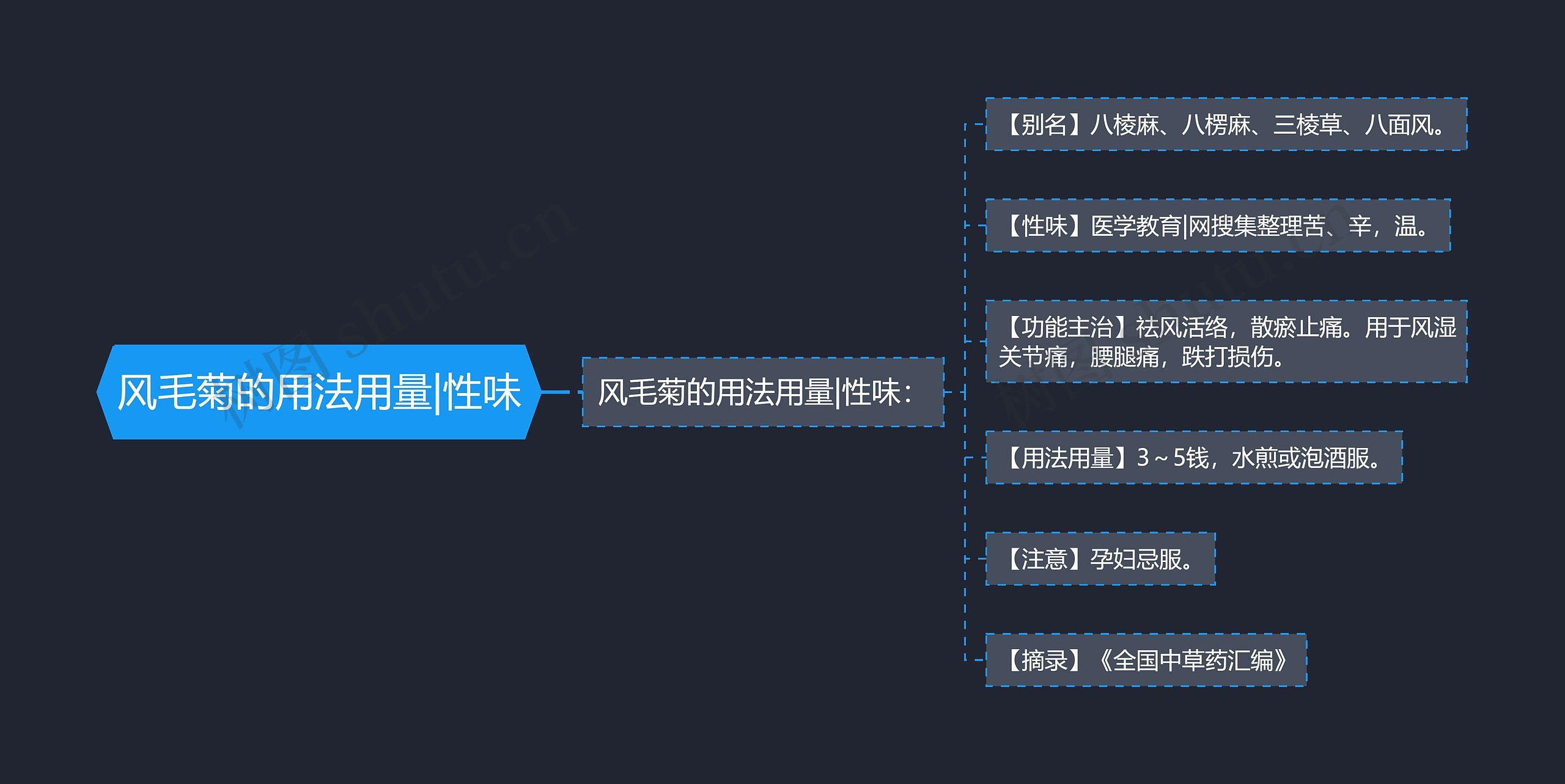 风毛菊的用法用量|性味思维导图