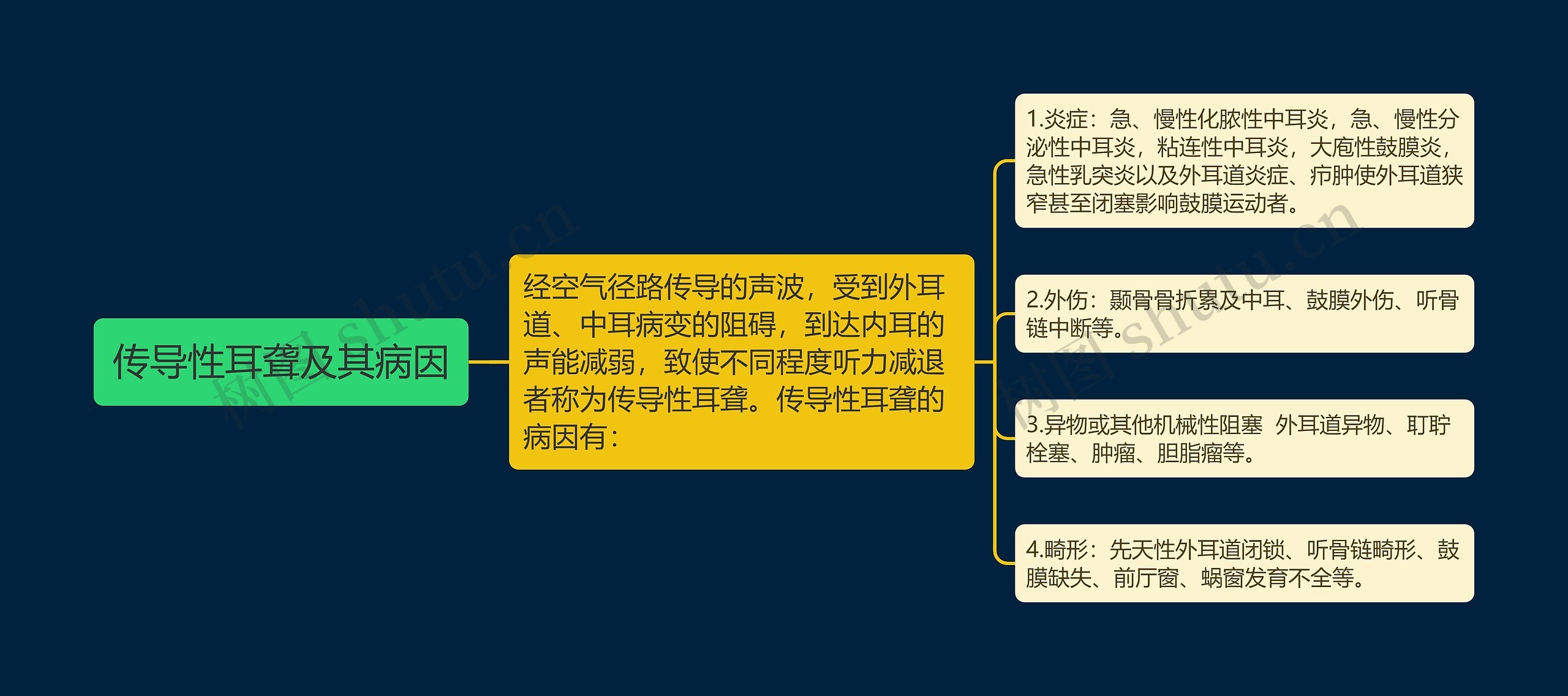 传导性耳聋及其病因思维导图