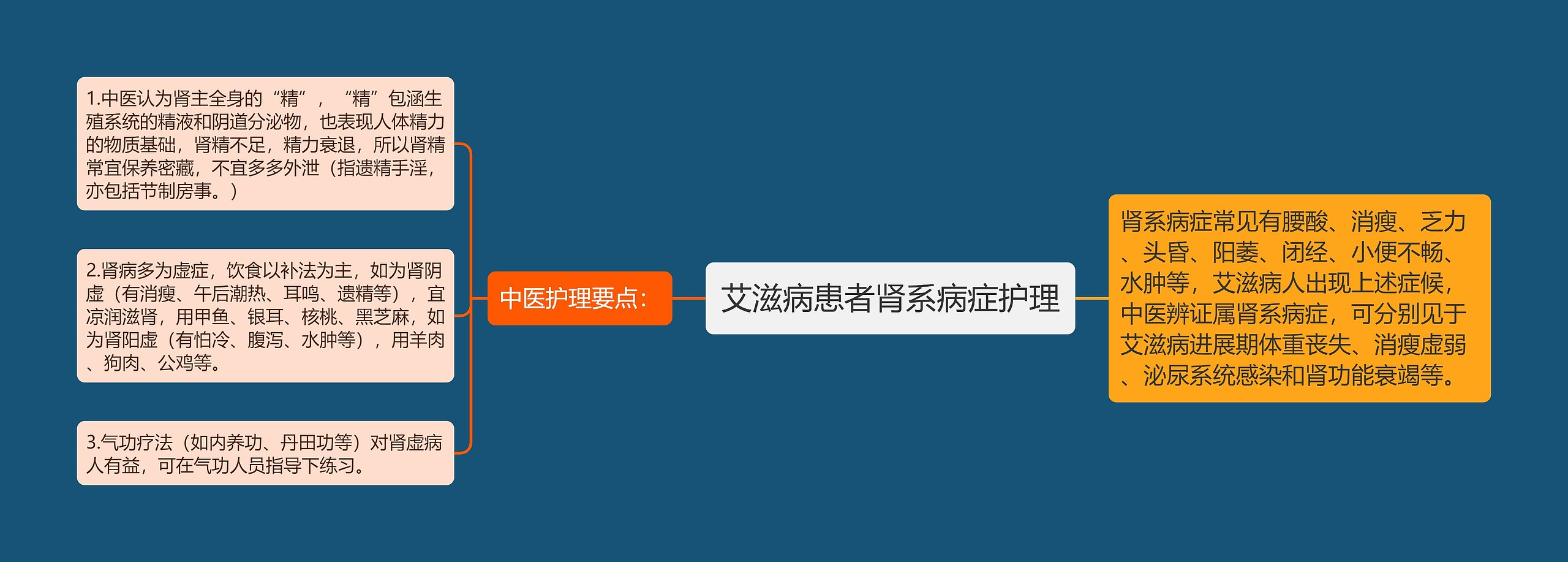 艾滋病患者肾系病症护理思维导图