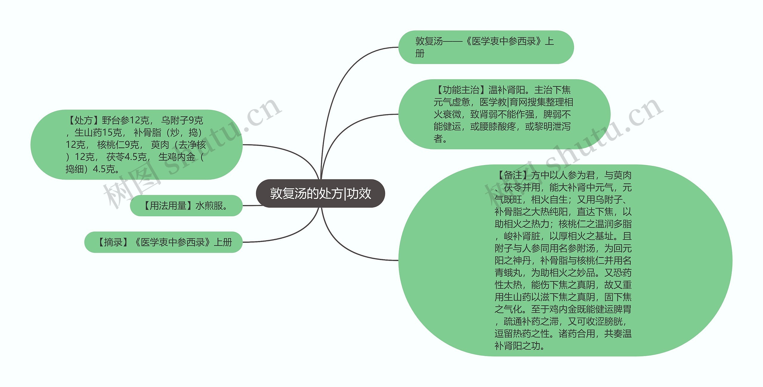 敦复汤的处方|功效思维导图