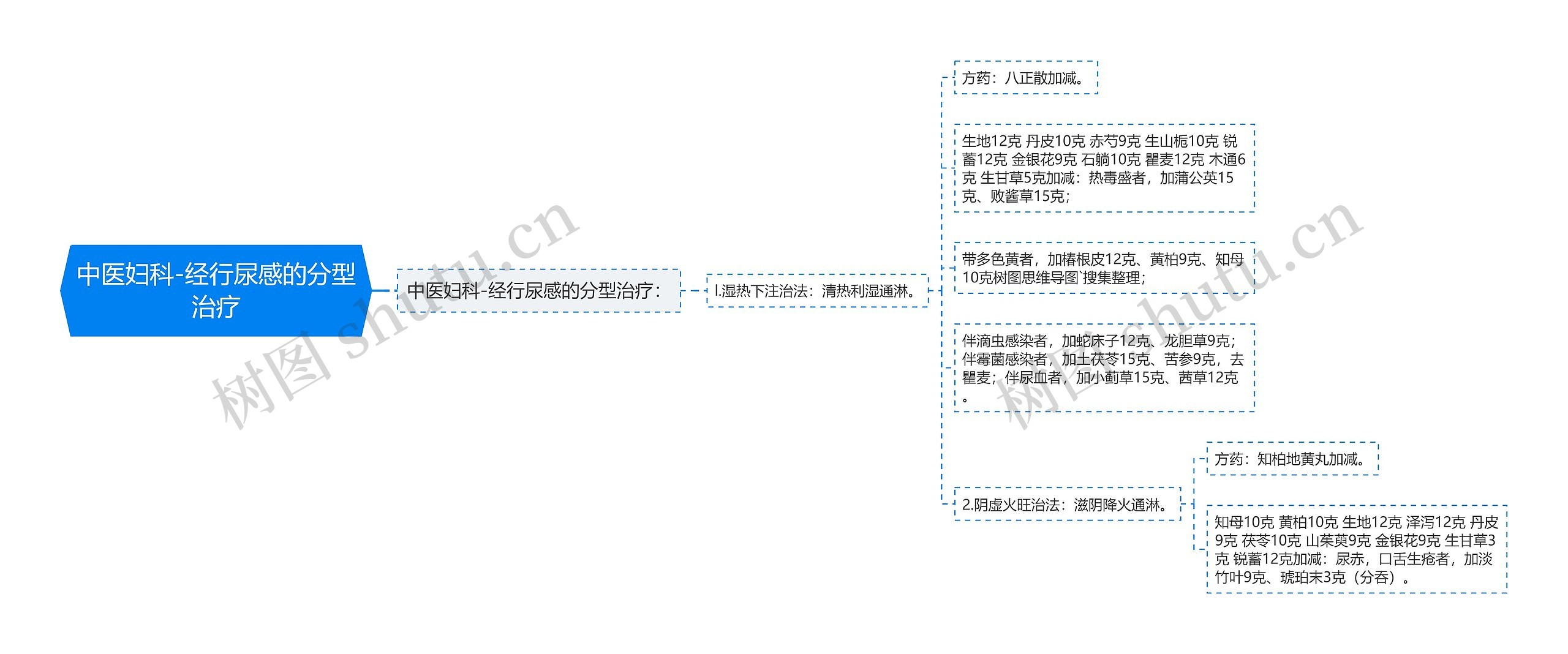 中医妇科-经行尿感的分型治疗思维导图