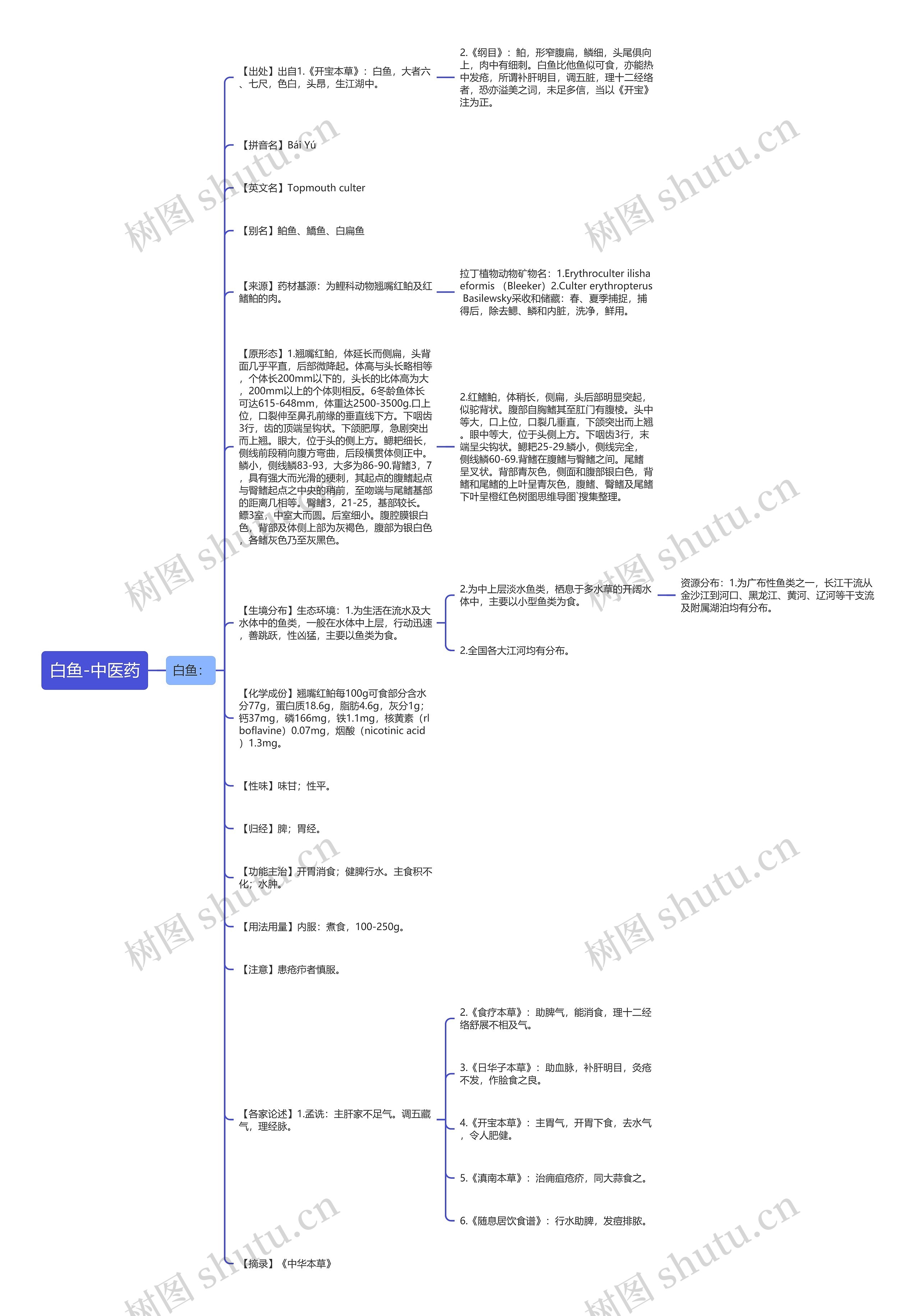白鱼-中医药思维导图