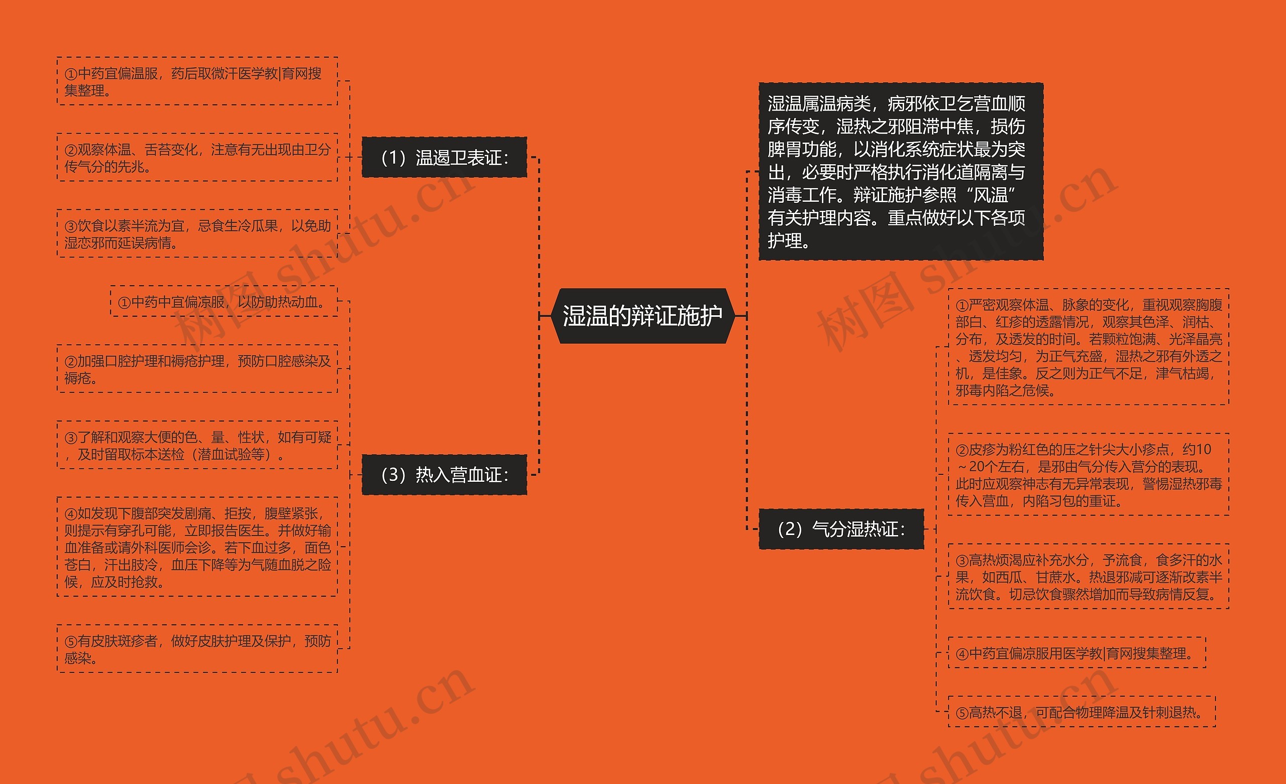 湿温的辩证施护思维导图