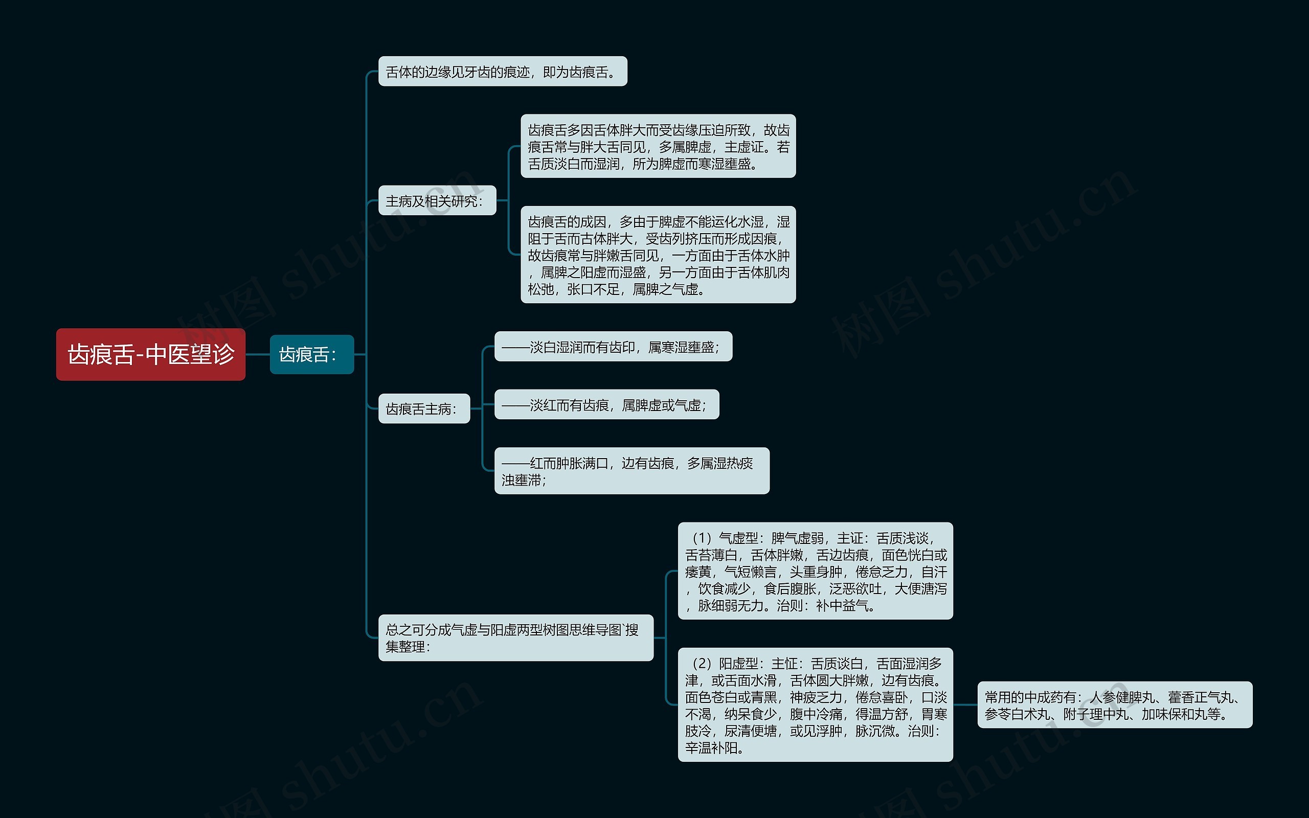 齿痕舌-中医望诊思维导图