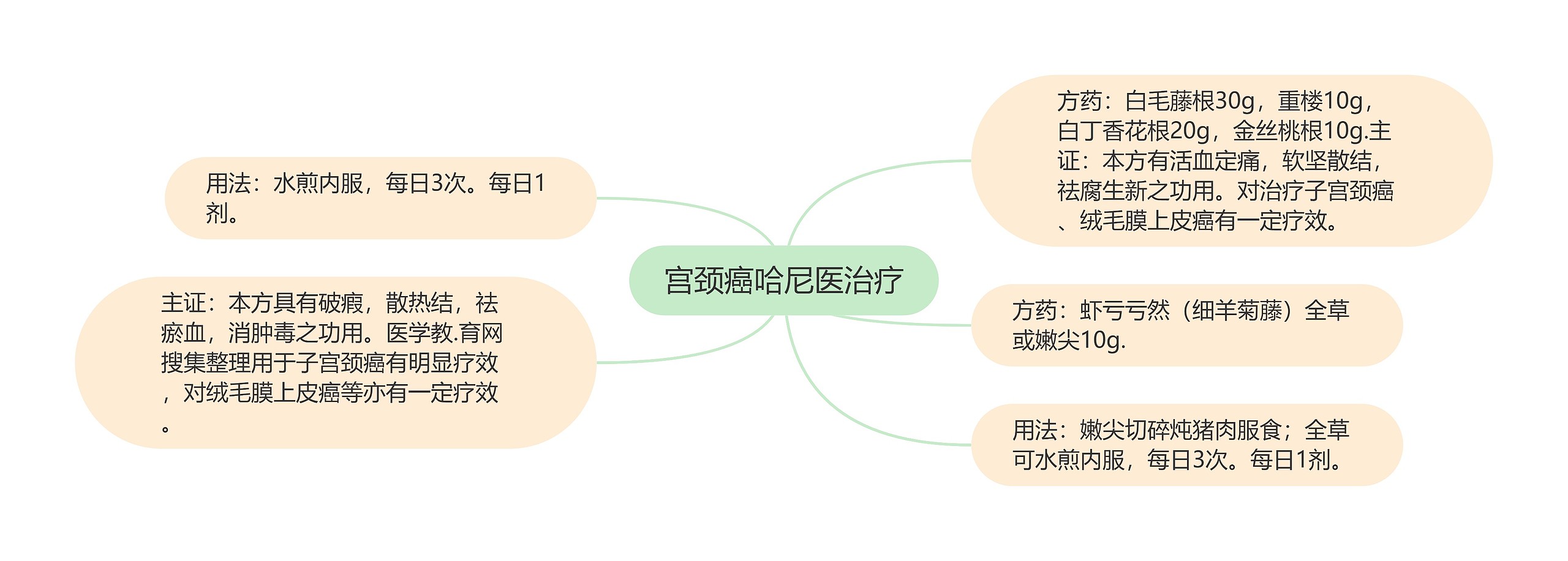 宫颈癌哈尼医治疗思维导图