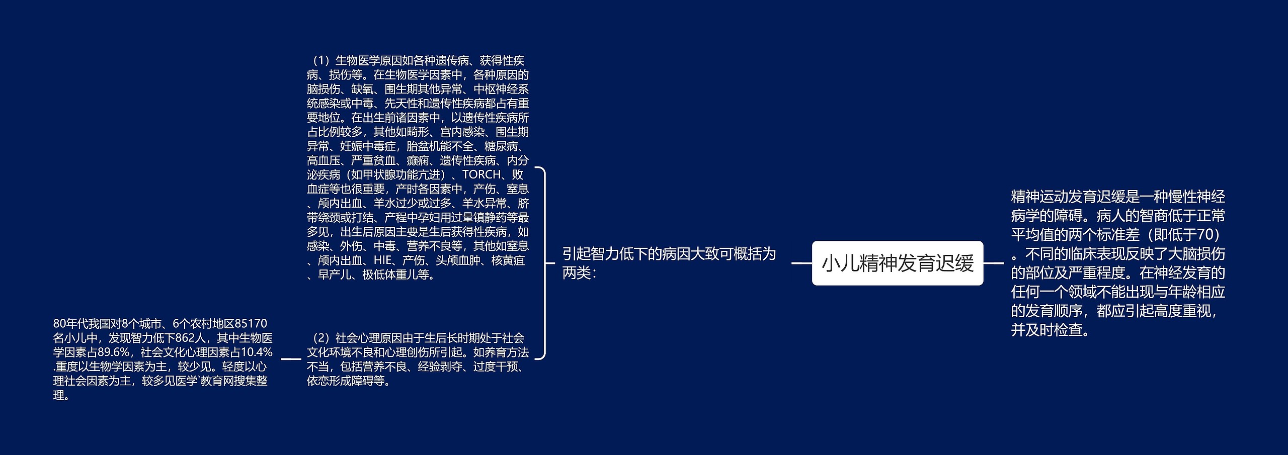 小儿精神发育迟缓思维导图