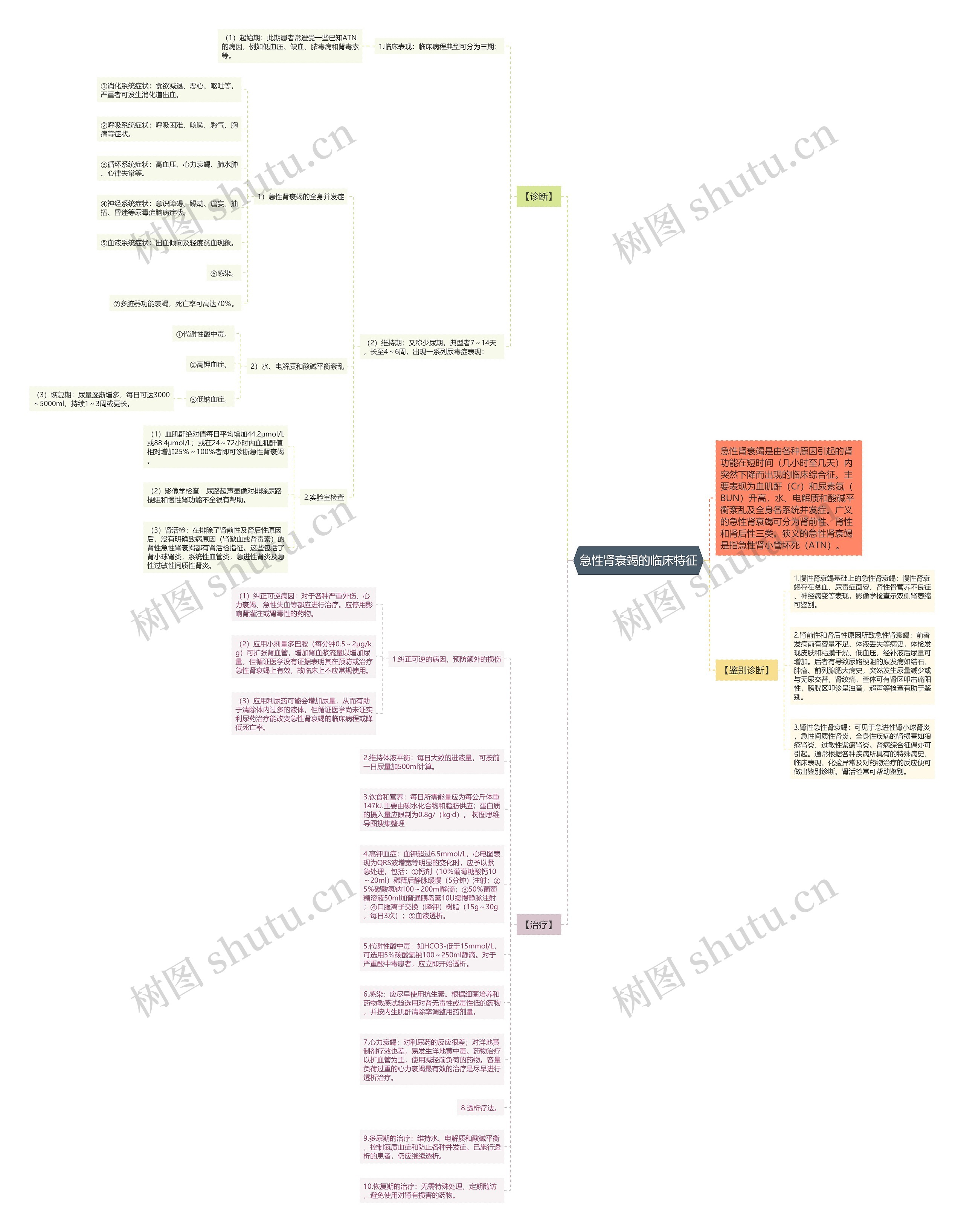 急性肾衰竭的临床特征思维导图