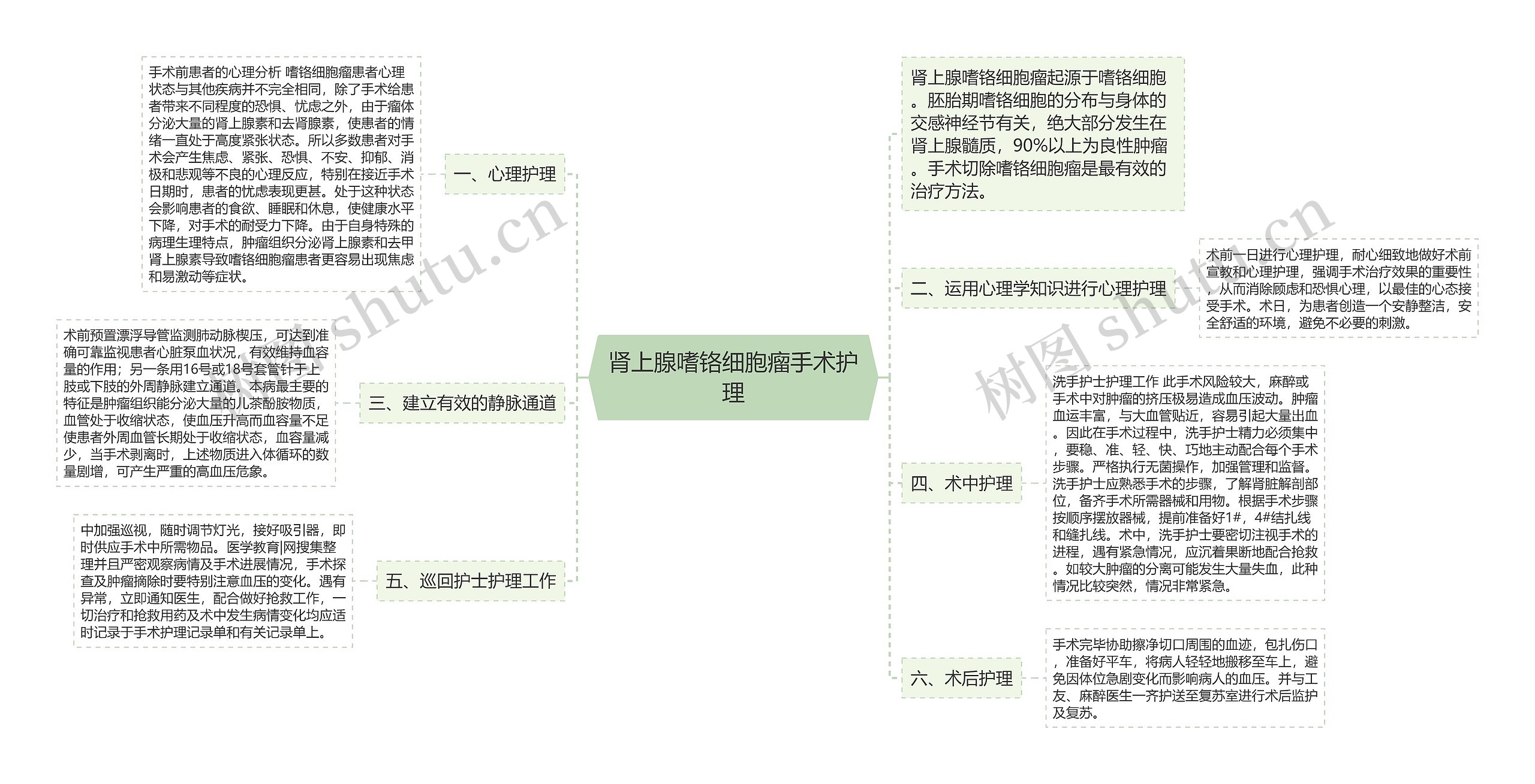 肾上腺嗜铬细胞瘤手术护理思维导图